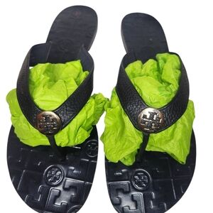 TORY BURCH WOMAN FLIP FLOP THONG LEATHER SANDALS  SIZE 10